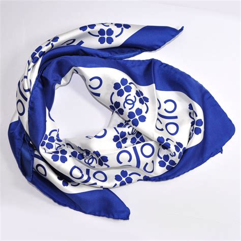 chanel scarf vintage|chanel scarf blue and white.